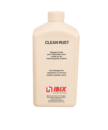 Acid cleaner for rust removal from natural stone